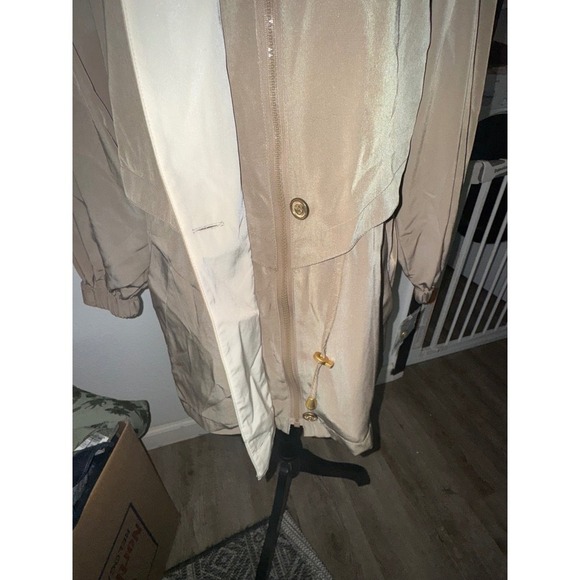 New! Worthington Petite‎ XS Wheat Tan Parka Trench Jacket Belted Drawstring - Picture 7 of 12